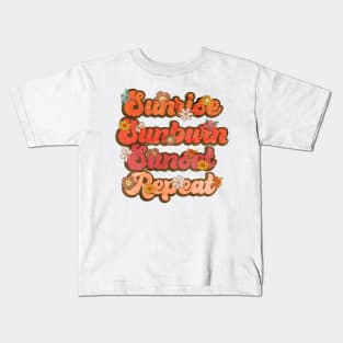 Sunrise Sunburn Sunset Repeat Kids T-Shirt